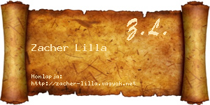 Zacher Lilla névjegykártya